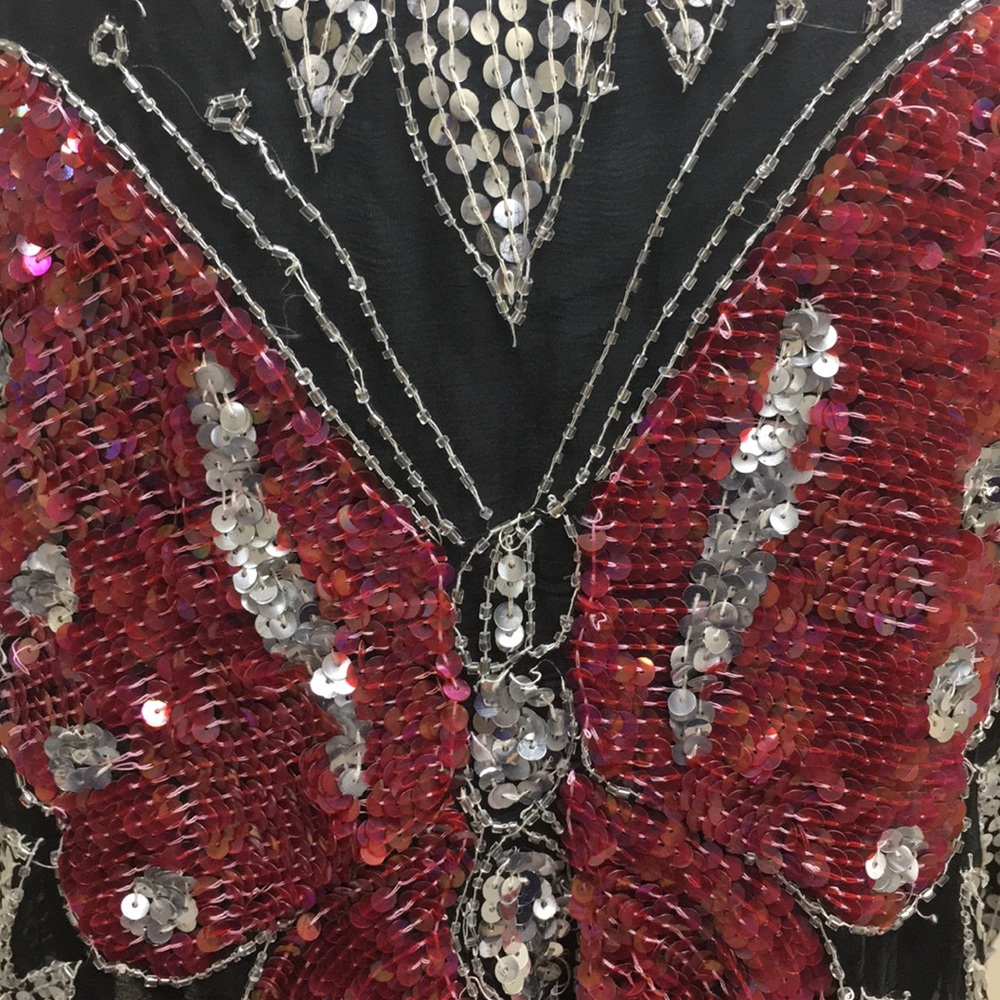 Vintage Butterfly Sequin Beaded Top - Picture 7 of 8